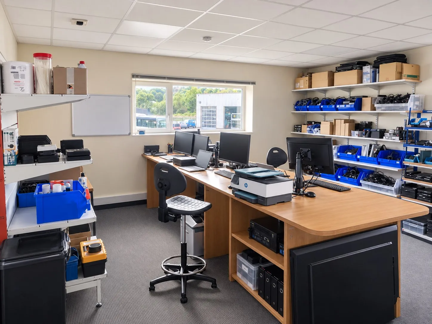 Notre atelier à Quévert, où les ordinateurs sont préparés et reconditionnés